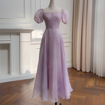 Xajzpa Fashion Solid Color Dress Women's Slash Neck Short Sleeve Waist Retraction Dresses 2025 Summer New Tide